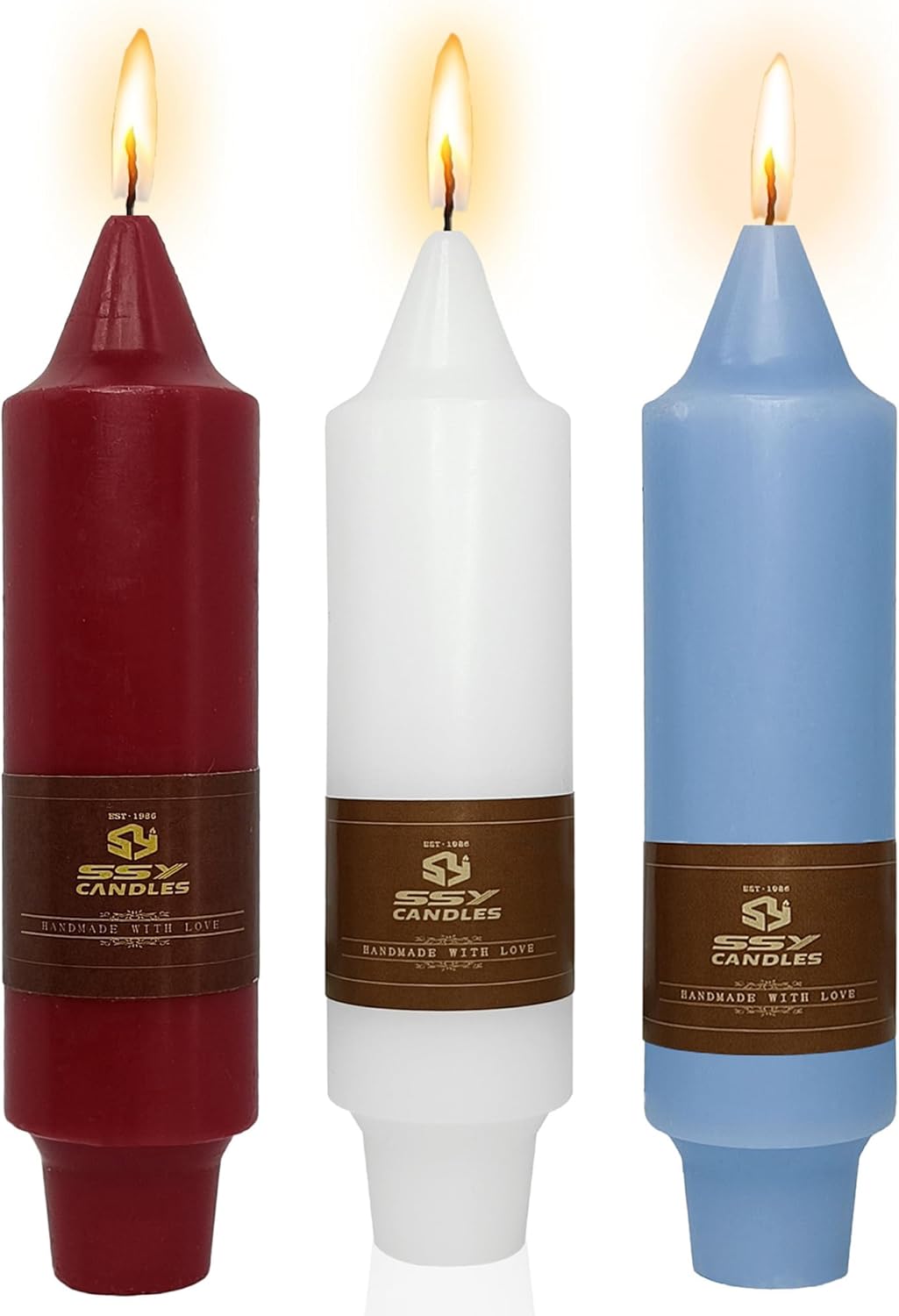 4th of July Candlesticks Short Taper Candle,5inches White Candle Sticks Dripless Tapered Candles for Home Décor Weddings Festive Tea Party