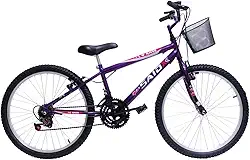 Bicicleta de Passeio Saidx Bike Feminina - Aro 24 18 Marchas - Freios V Brake