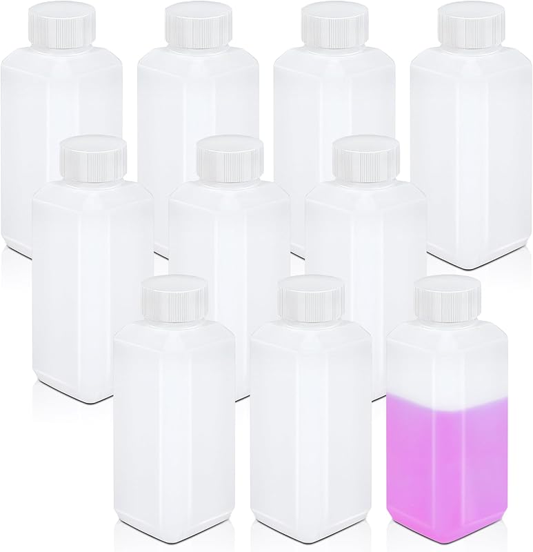 Frascos plásticos translúcidos UMETASS com tampas, 250 mL, Pacote com 10