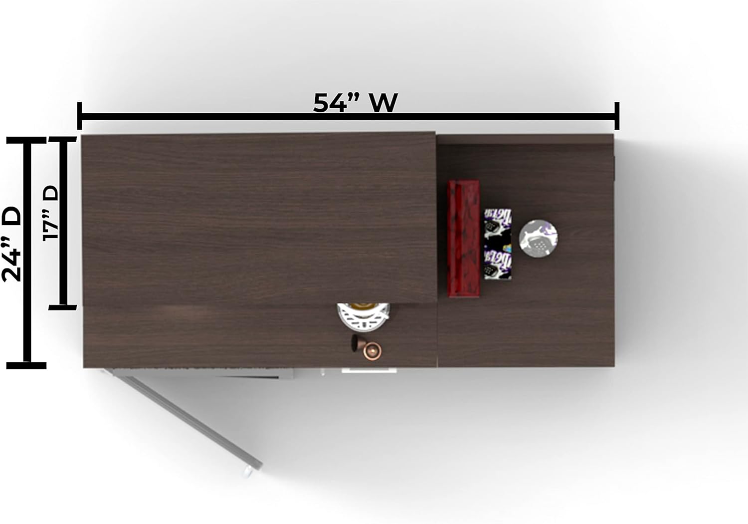 BREAKtime 54" Commercial Refreshment Cabinet – Fully Assembled Office Breakroom Coffee Station with Microwave, Refrigerator Openings & Trash Bin Included – 54"W x 24"D x 75"H (Appliances Not Included)