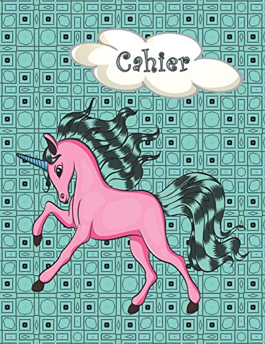 Cahier: Retour à l'école, rentrée scolaire - Cahier quadrillé 5x5 grand format (A4), 120 pages - Licorne (French Edition)