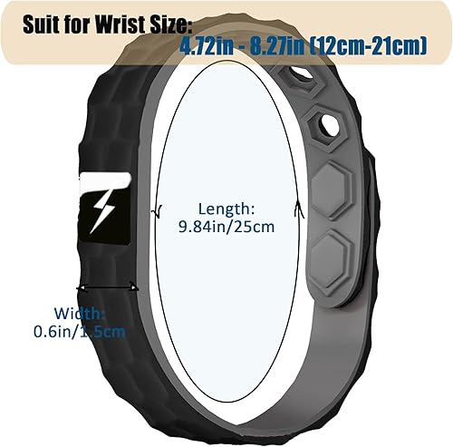 Miniatura 7 de Anti Static Wristband, Black Sport Power Balance Silicone Bracelet, Anion Germanium Winter Electrostatic Removal Rubber Wrist Strap for Men Women