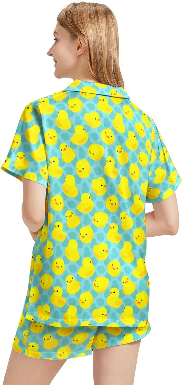 2 Piece Pjs Womens Button Down Pajamas Set Short Sleeve Soft Sleepwear - Image 2