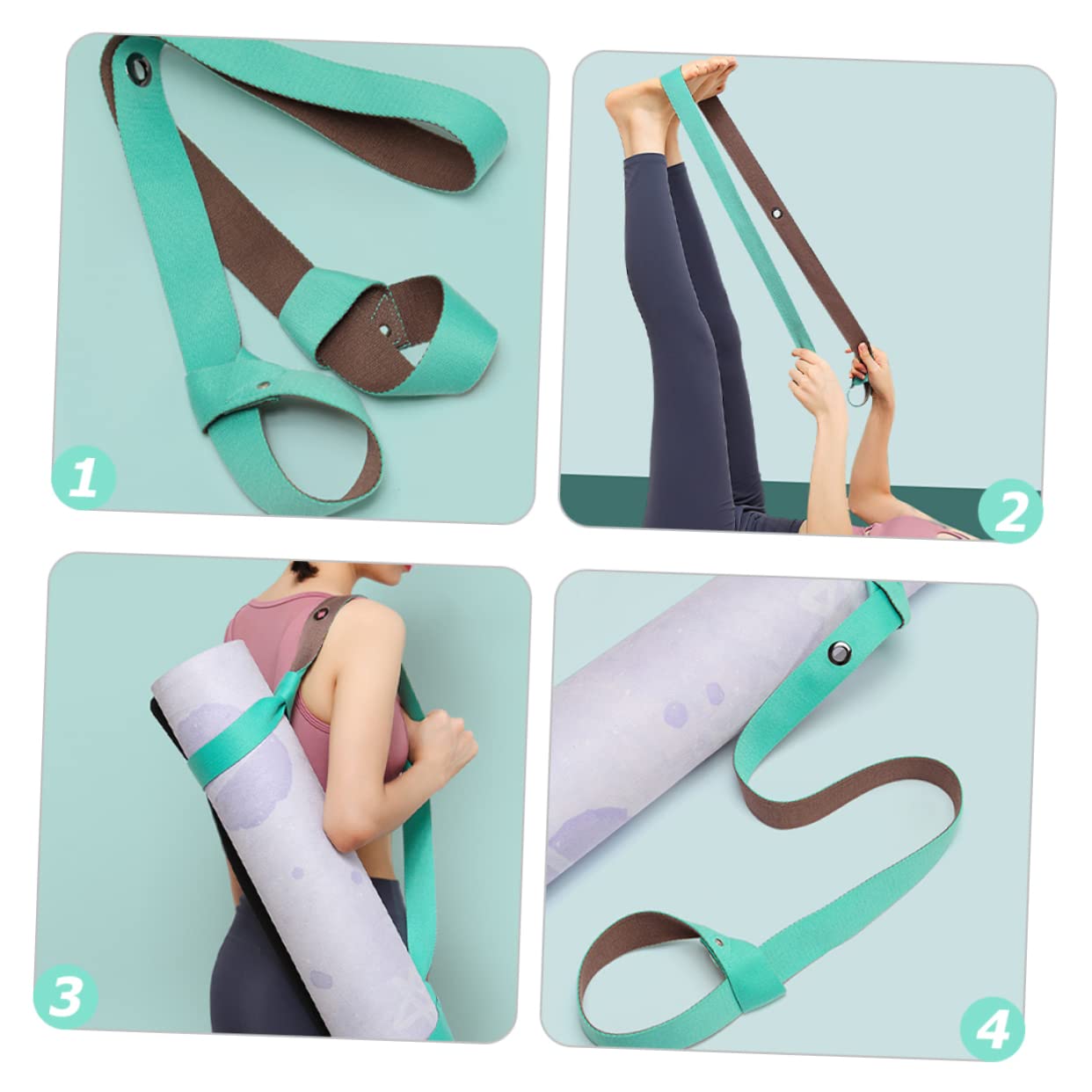 TOYANDONA Yoga Band mit Schlaufen Elastisches Dehnungsband für Yoga und Fitness Tragbar und Vielseitig Einsetzbar für Anfänger und Fortgeschrittene Verbessert Flexibilität und Kraft