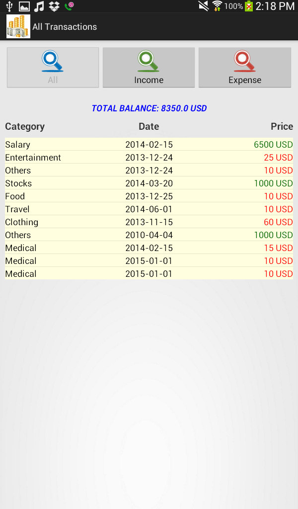 Android Expense Manager - App on Amazon Appstore