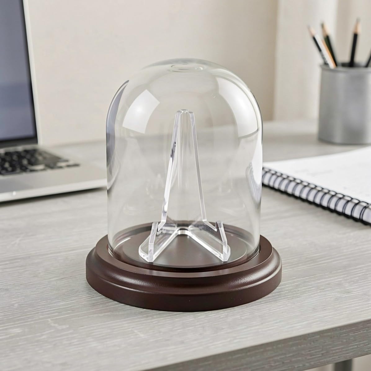 Pocket Watch Display Case with Glass Dome and Acrylic Holder