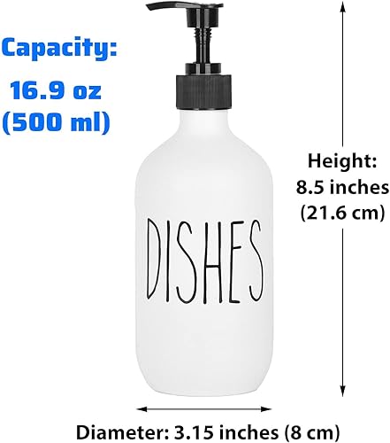 Miniatura 2 de Dispensador de jabón para platos, 16.9 fl oz, dispensador de jabón de plástico grande, bomba recargable, botella desinfectante de líquidos para
