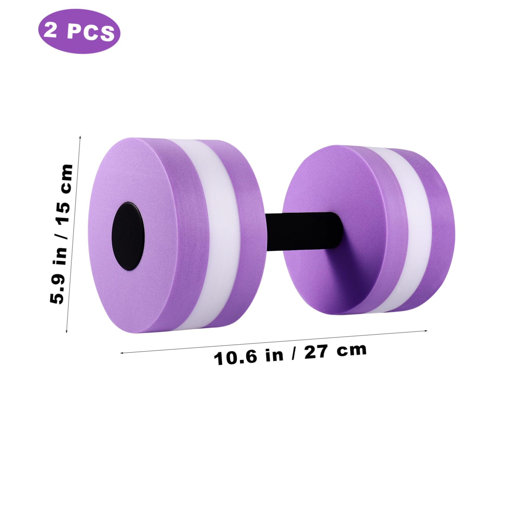 SEWACC 2pcs Aquatic Exercise Dumbells Water Aerobics Fitness Barbells EVA Foam Water Hand Bars for Water Aerobics Pool Exercises Weight Loss