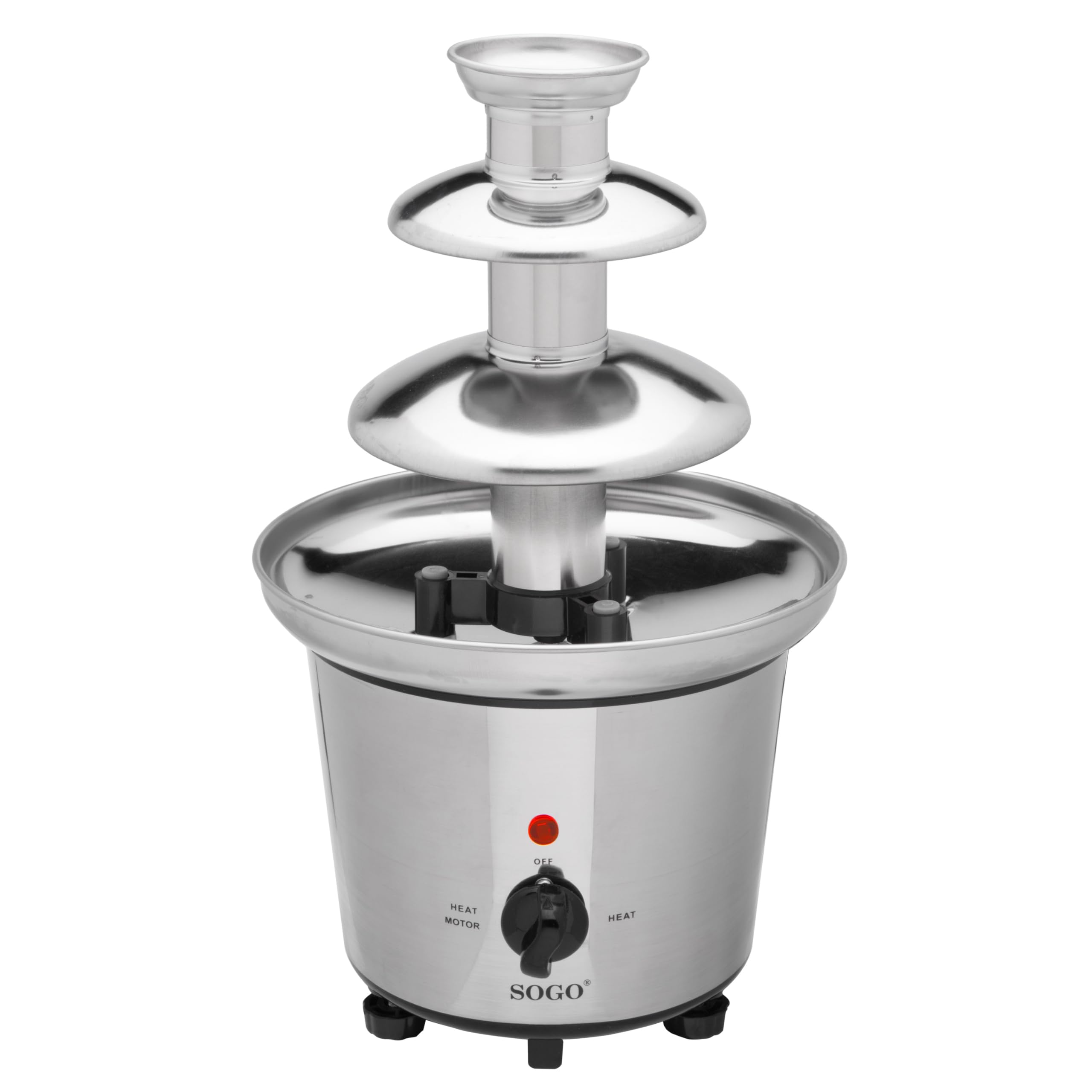 SOGO Fuente de chocolate eléctrica 60W de acero inoxidable - Fuente de chocolate cascada con 3 niveles - Fuente chocolate ideal para fiestas y postres - Fuente desmontable fácil de limpiar