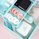 Craftelier - Organisateur de boîte de rangement artisanal avec poignée – Boîte d'art portable pour les arts & Artisanat, peinture, couture & Fournitures à hobby – Boîte à outils turquoise, 12.8" x 7.7" x 5.5"