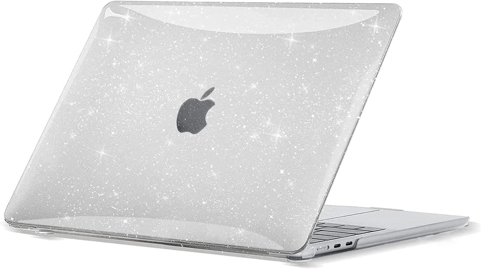BlueSwan Case Compatible with MacBook Air 13.6 inch M3 M2 2024 2023 2022 A3113 A2681, Flexible PP and Matte Anti-Fingerprint Air 13.6" Protective Case, Glitter Clear