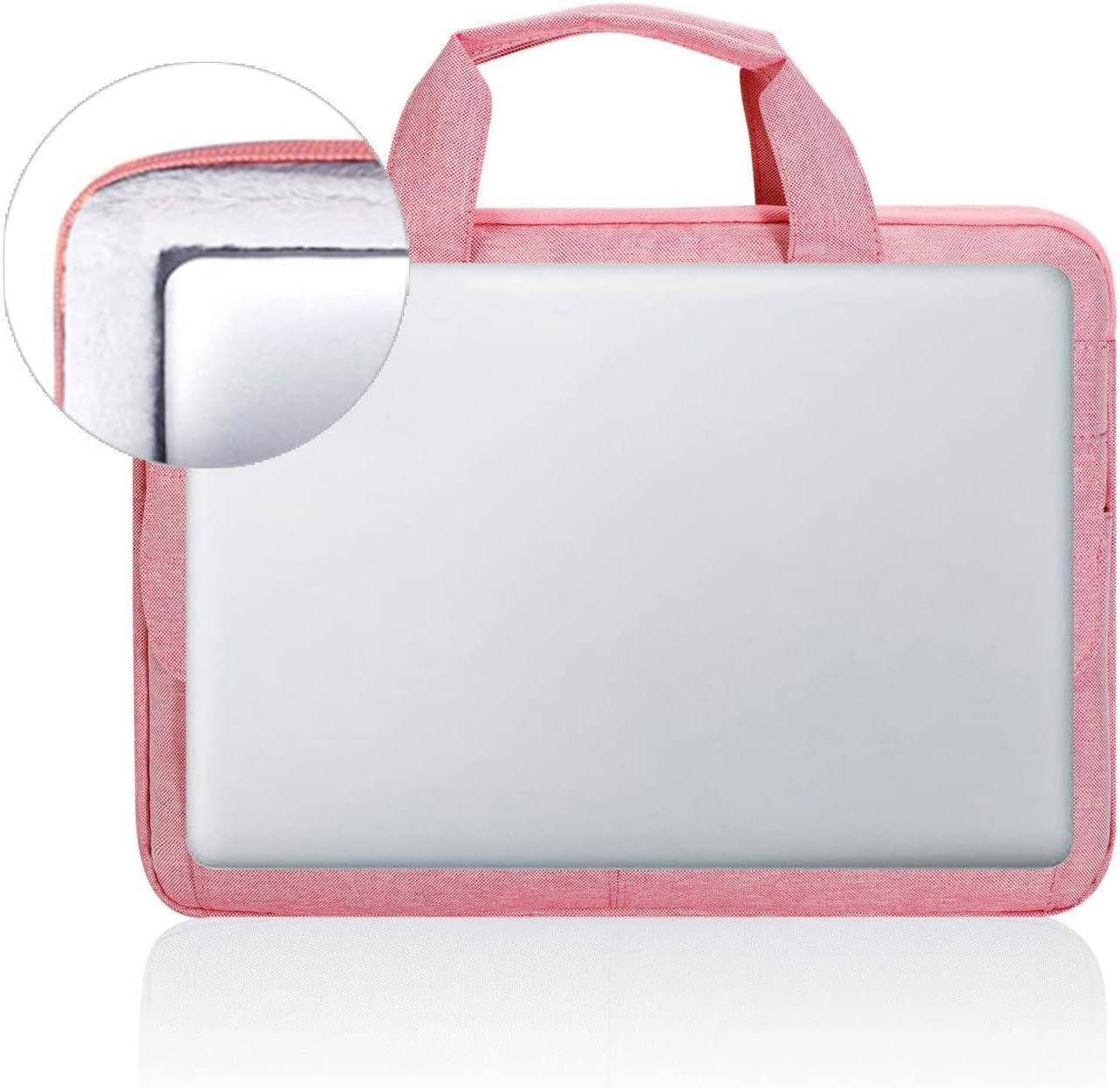 LANDICI Laptop Bag Case 13 14 inch with Shoulder Strap, Slim Waterproof Computer Sleeve Cover Compatible with MacBook Air 13/13.6 M1 M2 M3 M4, MacBook Pro 13/14, Chromebook 14, Pink - Image 4