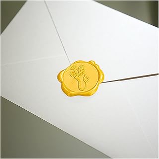 LVYUDS Pegatinas De Sello Lacre Creativas, Sobres De Bendición Invitaciones De Sellos De Lacre De Amor, Pegatinas De Sobres En Relieve De Encaje (Color : Amarillo, Size : 30 pcs)