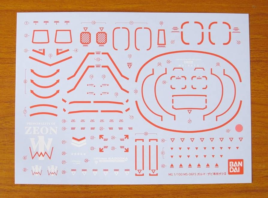 ガンプラ　MG ドム，ゲルググ，ザク　シンマツナガ水転写デカール付き MG シン・マツナガ専用ザクII Ver.2.0 【デカール】 – MASTER