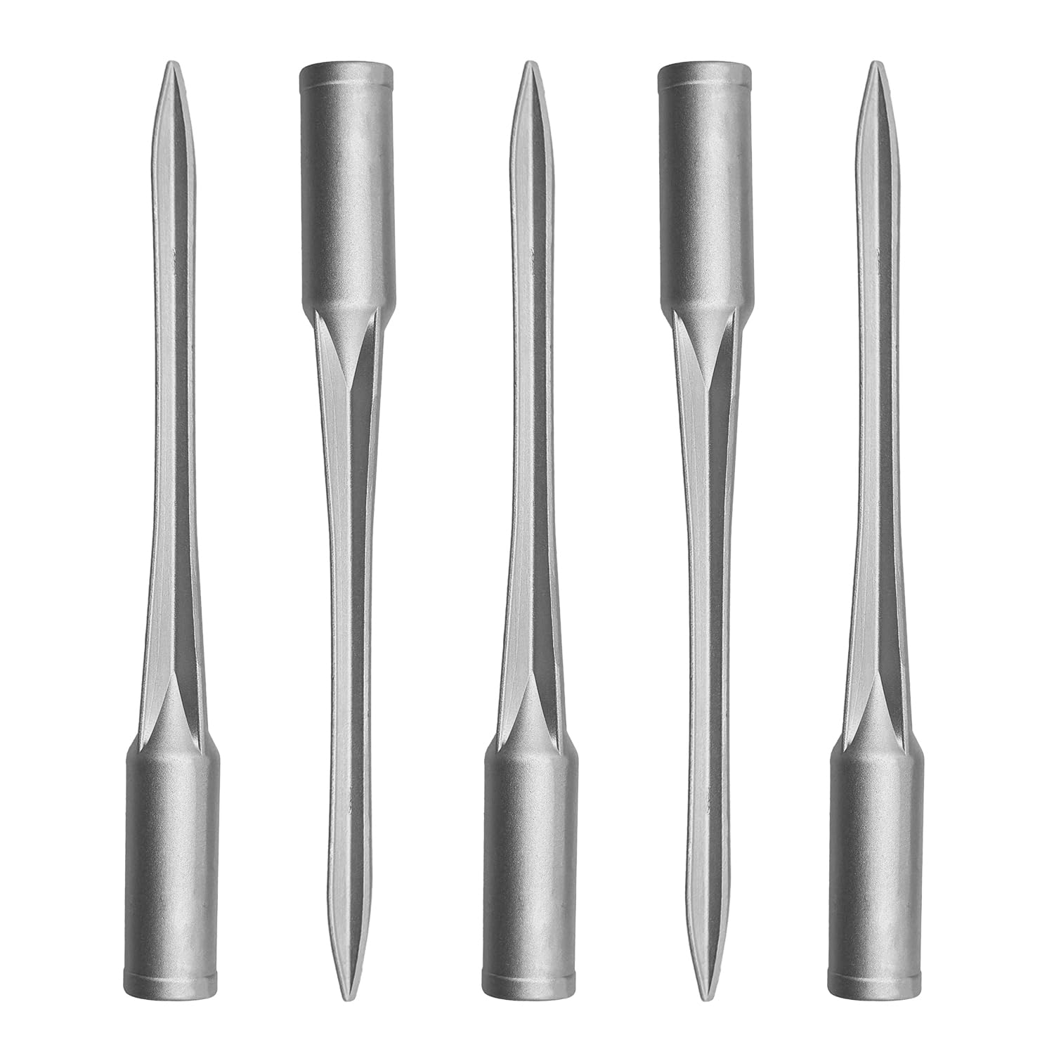 ECOOPTS 5 Pack Aluminum Fence Post Anchor Ground Spike, 1-5/16" Inner Diameter Round Pole Sleeves for Backyards Gardens Yards Porches Grass Clay Dirt