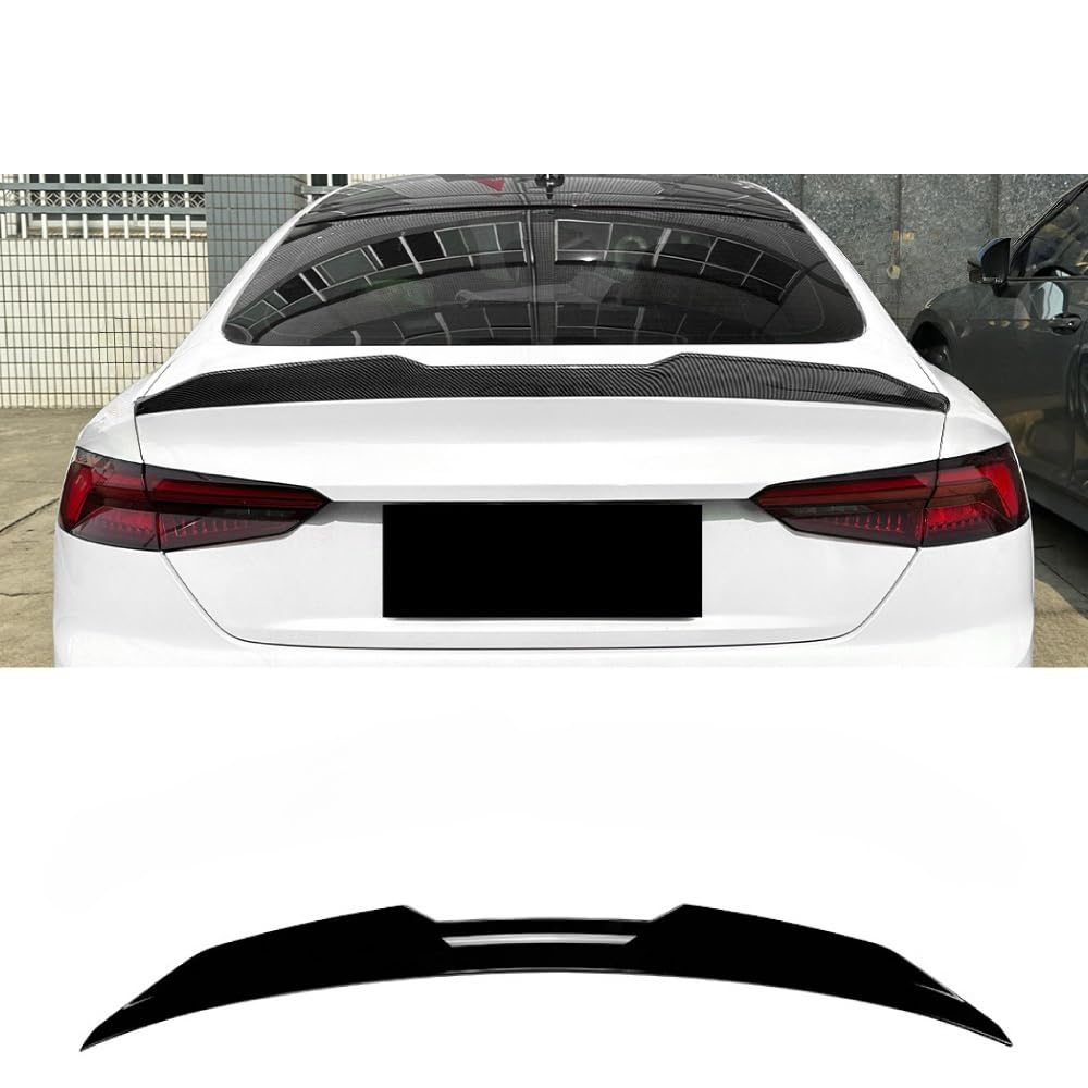 FJINQIANG Car Spoiler Rear for Audi A5 F5 PSM Sportback 2017-2024, Sedan Rear Trunk Boot Lip Wing Spoiler, Rear Wing Spoiler Trim Cover,Glossy Black