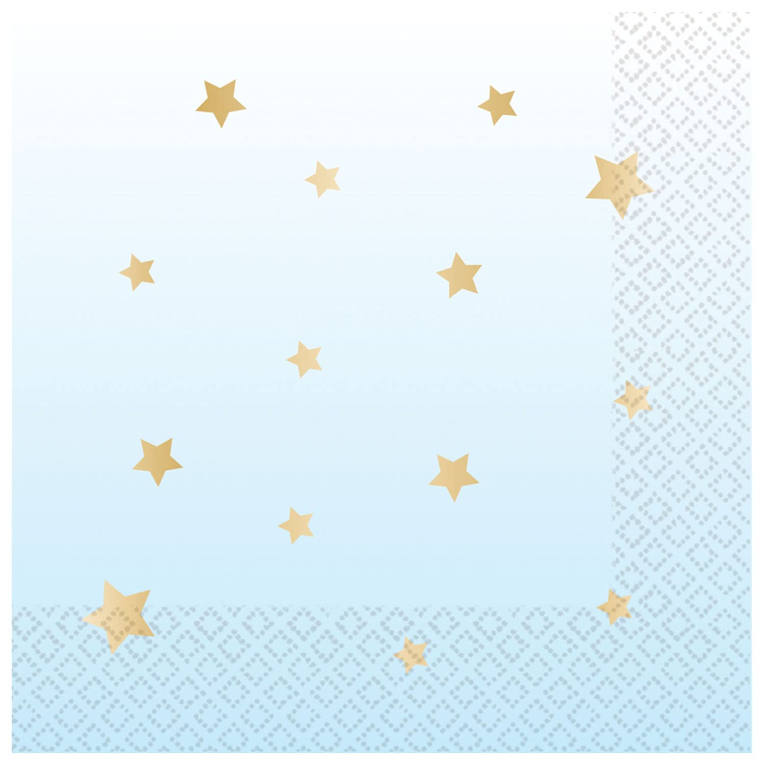 Amscan 9911831 - Baby 1st Birthday Party Blue Stars Hot Stamped Luncheon Napkins - 16 Pack