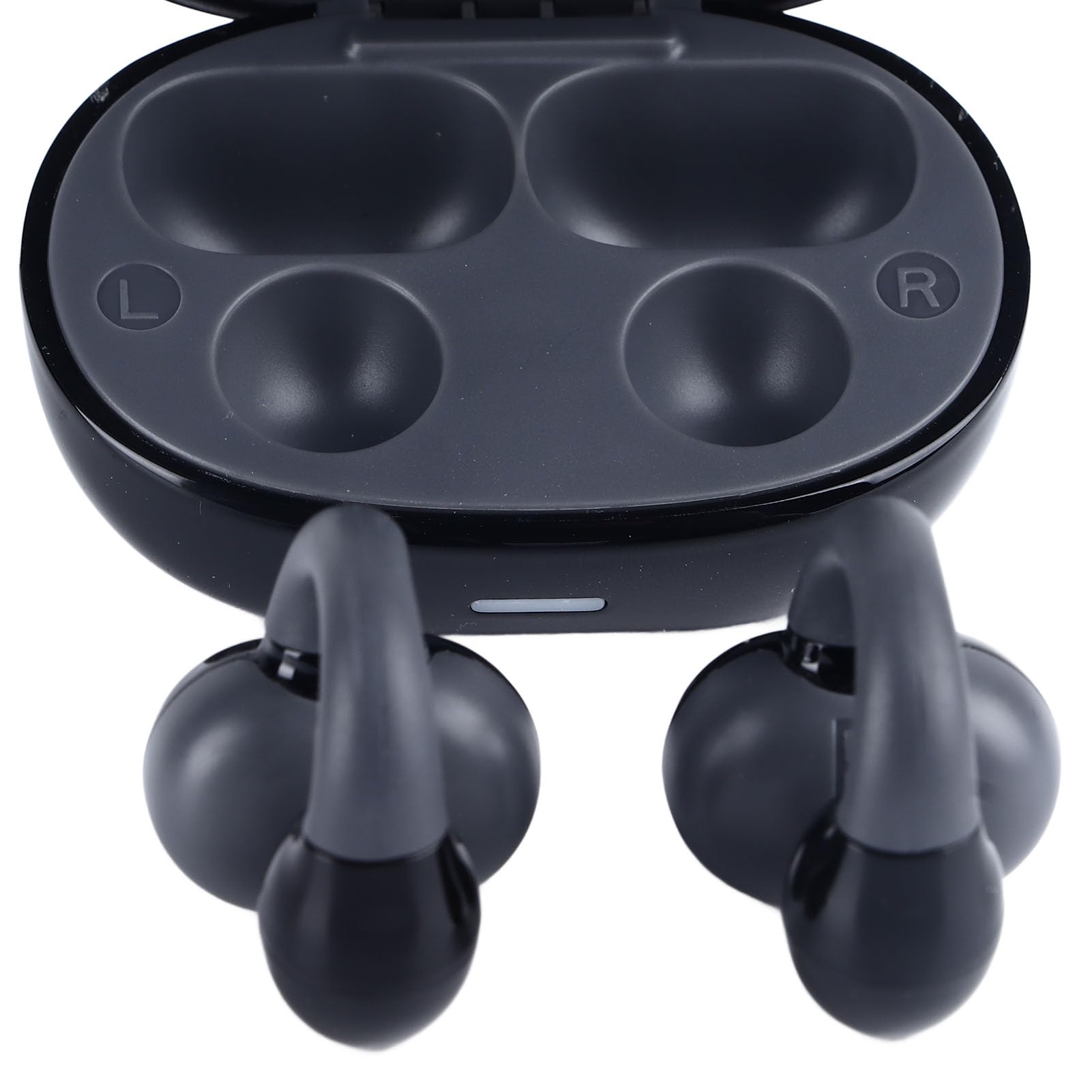 Bewinner Auricolari Wireless Clip per Orecchio Cuffie a Conduzione Ossea Bluetooth 5.3 Cuffie Auricolari Aperte con Custodia di Ricarica per Sport Corsa Allenamento in Bicicletta (BLACK)