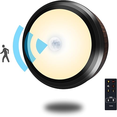 Miniatura 1 de Petorobot Luces de disco con sensor de movimiento para interiores con control remoto alimentadas por batería, luces inalámbricas con temporizador de