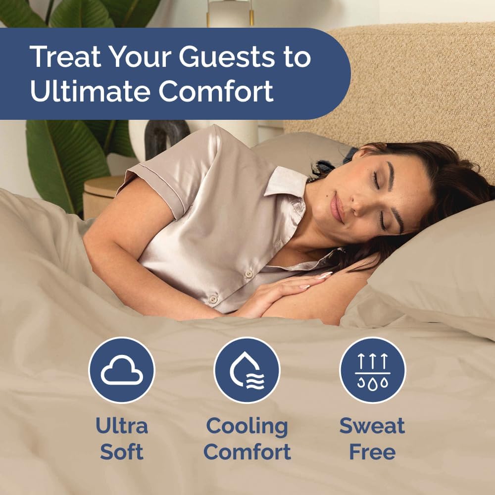 Bulk Case Pack of 10 Sheet Sets - Complete 4 Piece Sheet Sets - Bulk Twin Size Bedding - Wholesale Case Pack for Hotels, Spa & Airbnbs - Deep Pocket & Wrinkle Free - Cooling & Breathable - Twin, Wheat - Image 3