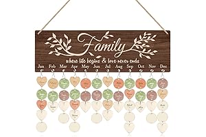 TOARTi Vintage Rustic Wooden Hanging Family Reminder Calendar Board