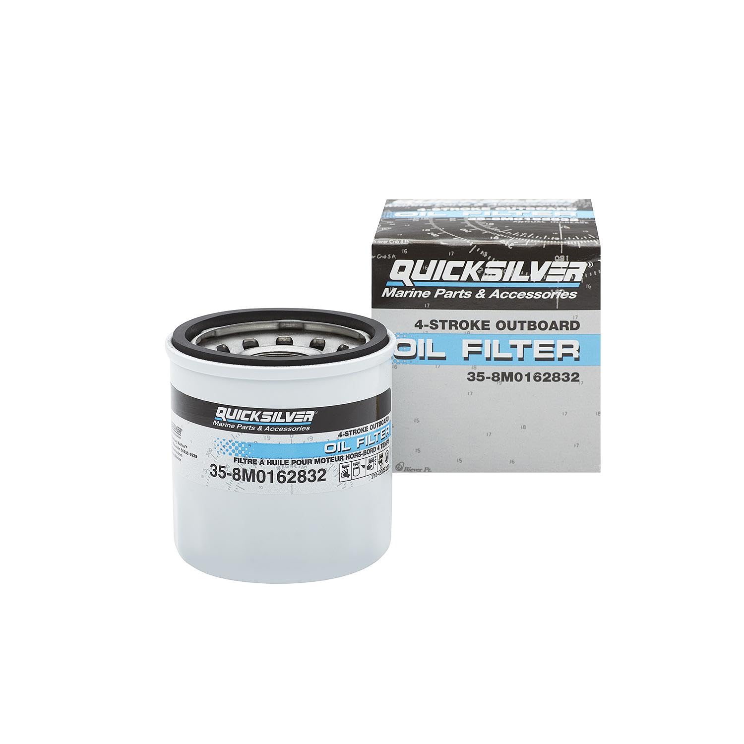 Quicksilver 8M0162832 Oil Filter for Select Mercury 9.9-30hp Outboards