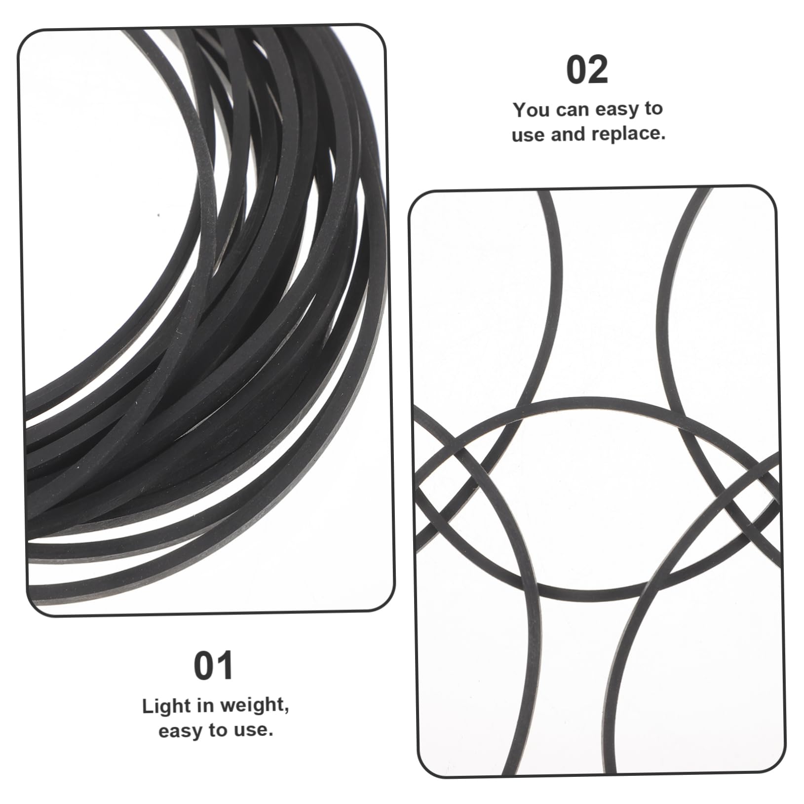 Totority Replacement Cassette Player Belts 20 Pack Rubber Cassette Deck Belts for Recorder Tape