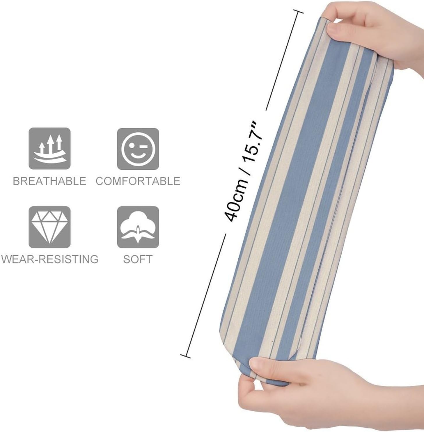 Blue Beige Stripe Crew Socks Soft Thermal Socks | Socks for Men Women-Casual Wicking,High Stocking for Sports Running-Long Thin Tube Sports Breathable