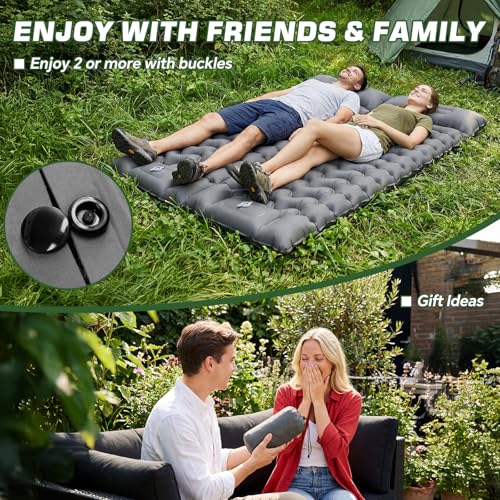 PHYSEN Camping Isomatte mit Aufblasbare & 360° Riemen – Wasserdicht Fußpumpe Luftmatratze für Outdoor, Strand, Auto & Wohnmobil – Schnellaufblasbar & Fixierbar 6