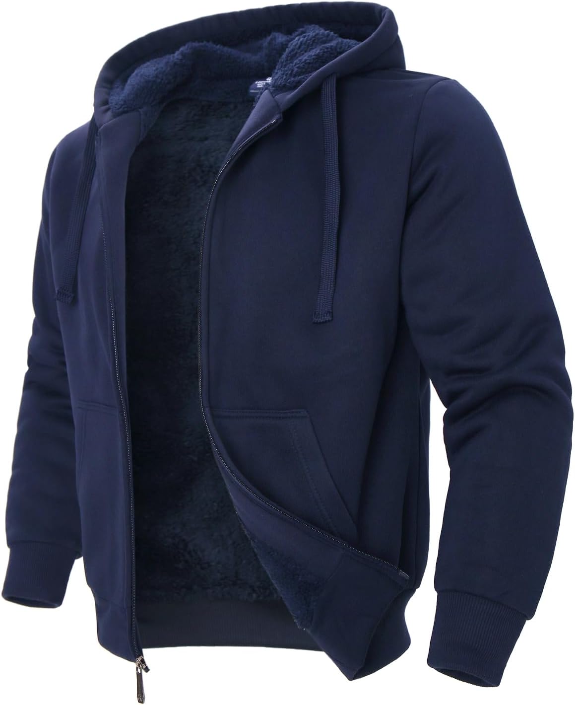 Facitisu Flannel Hoodies for Men Sherpa Lined Heavy Fleece Plaid Jacket Mens Coats Plus Size Big Tall - Image 2