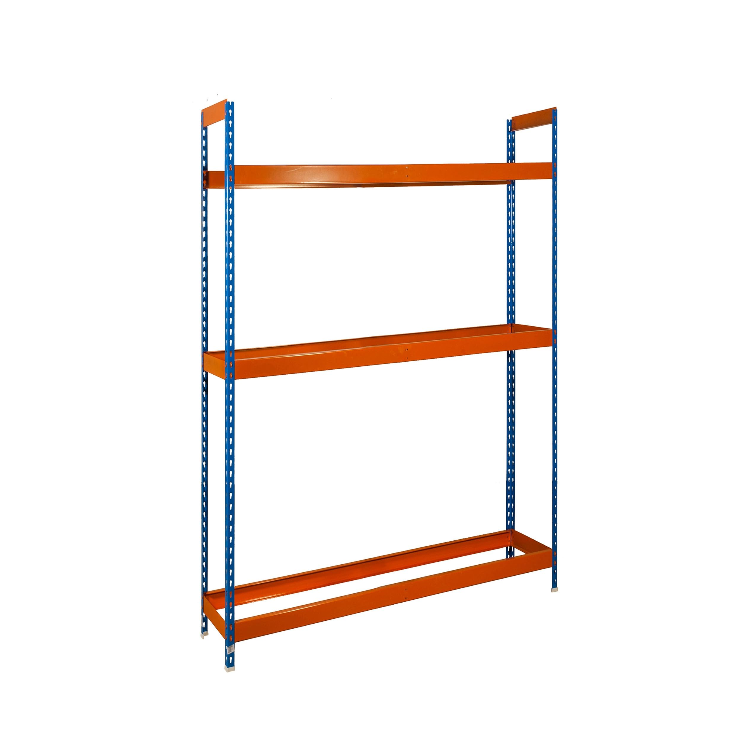 Simon Rack Estantería para Neumáticos, Soporte Neumáticos, 3 Niveles, Alta Capacidad Carga 120 kg, 2000x1200x450 mm, Estantería para 12 neumáticos, Azul/Naranja - Simonauto