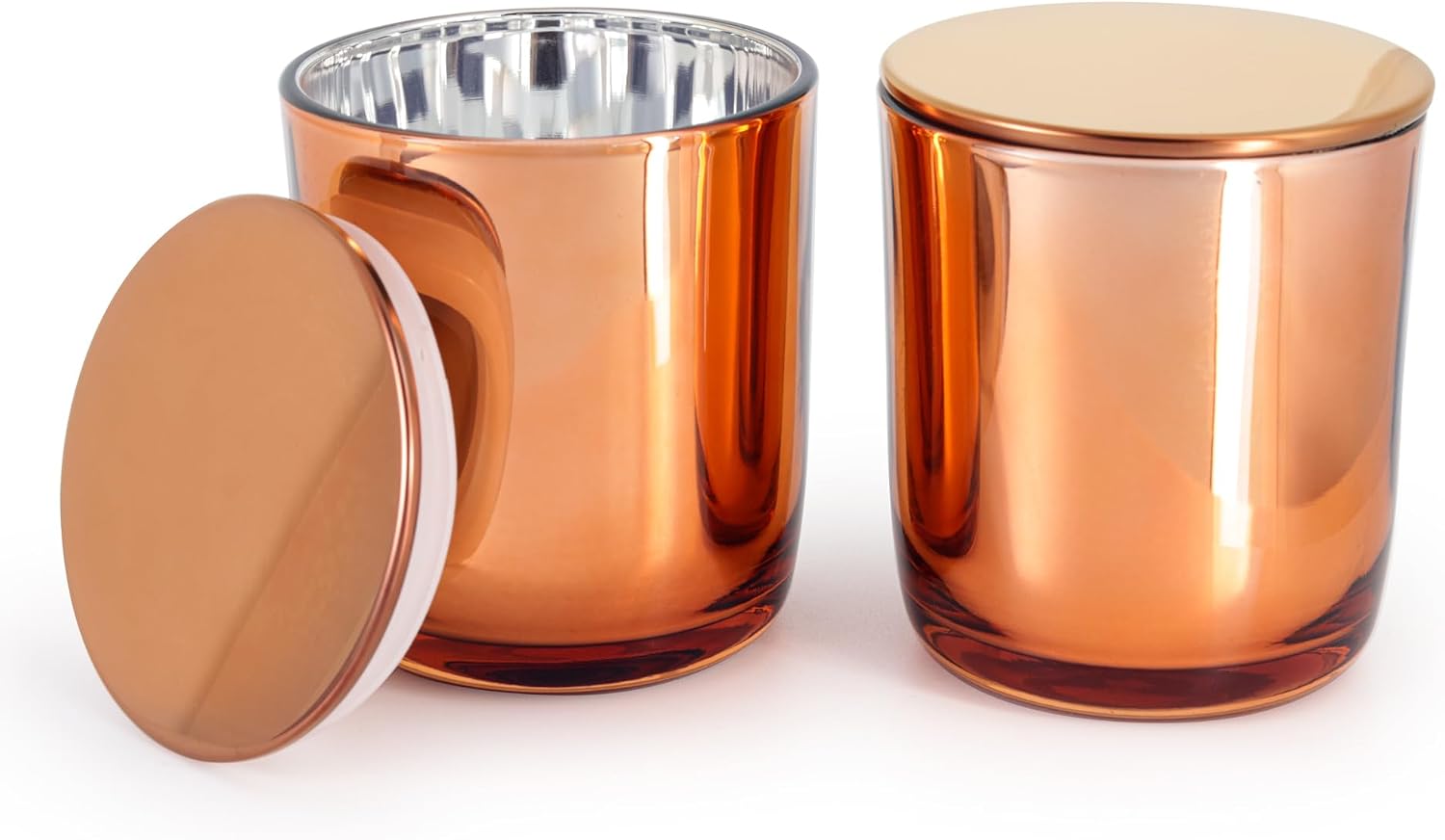 Aroparc Candle Jars Lids, Candle Making Tumbler Lids with Gasket, Seal and Secure Your Candles - 3.15" Metal Mirror Rose Gold 16PCS image 3