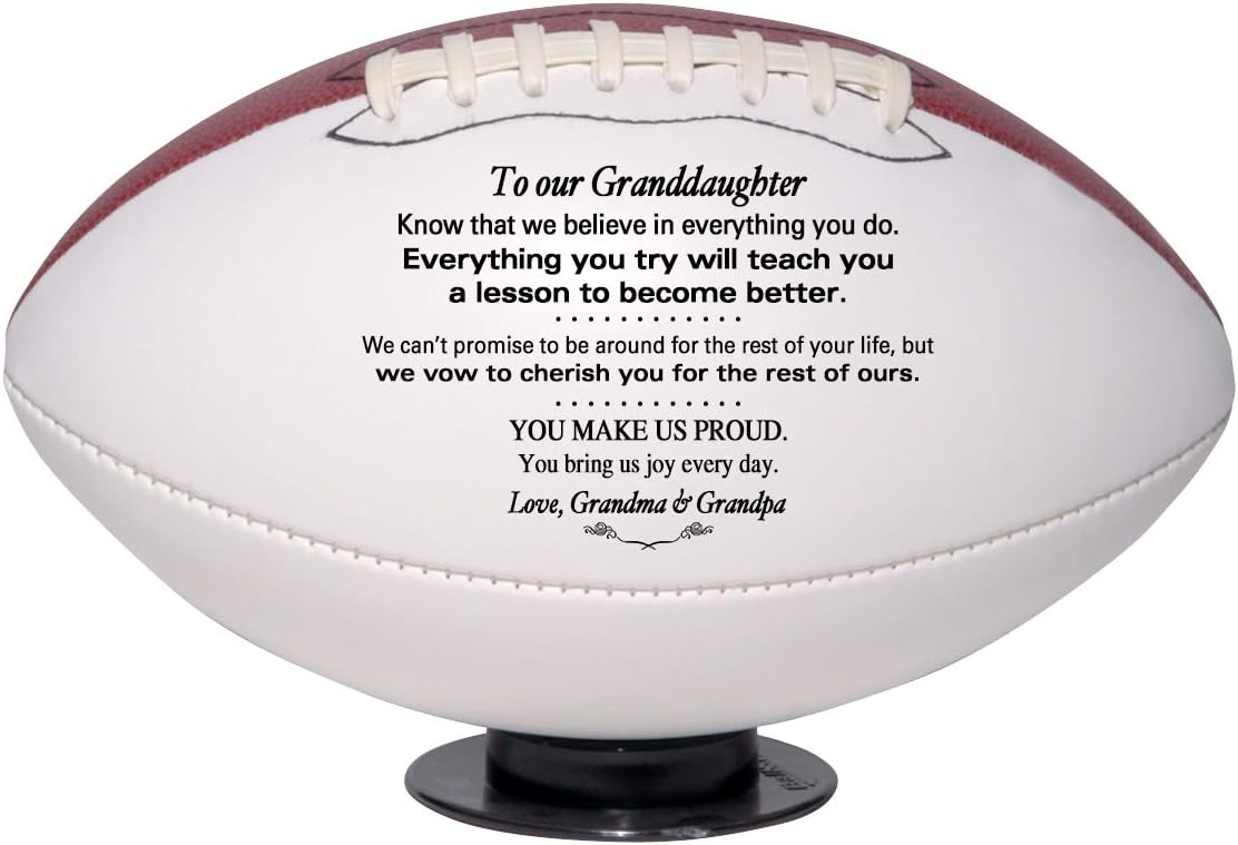 Personalized Custom Football - Dad to Son - Mom to Son - Grandpa to Grandson - Grandma to Grandson - Graduation Birthday Wedding