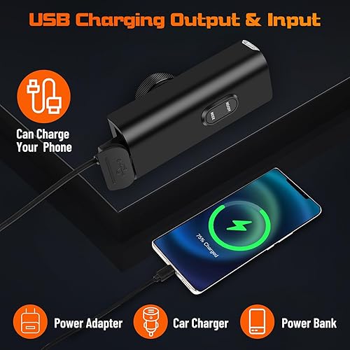 Miniatura 3 de 6 luces LED brillantes para bicicleta con soporte ajustable, luz delantera de bicicleta de 2000 lúmenes, faros delanteros de bicicleta recargables,