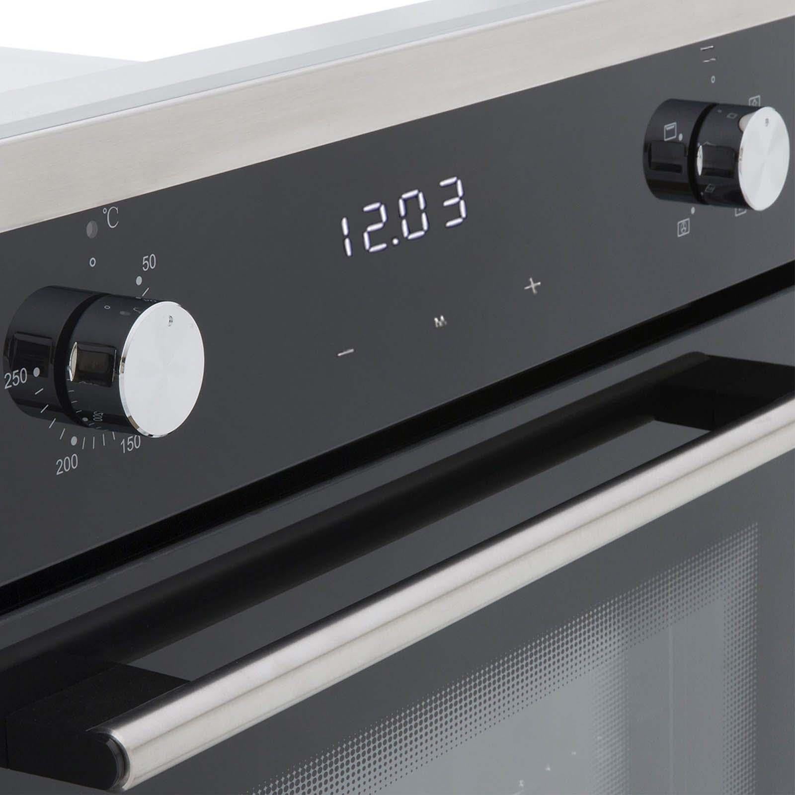 SIA 60cm Black Touch Control Single Fan Oven, 4 Burner Gas Hob & Chimney Hood — view 7