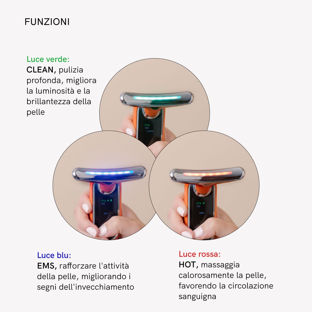MASDERM | Confezione massaggiatore viso e collo + crema viso a radiofrequenza idratante 500 ml | rassodante antirughe | Massager galvanica facciale | Red Light Therapy Face | Trattamento professionale