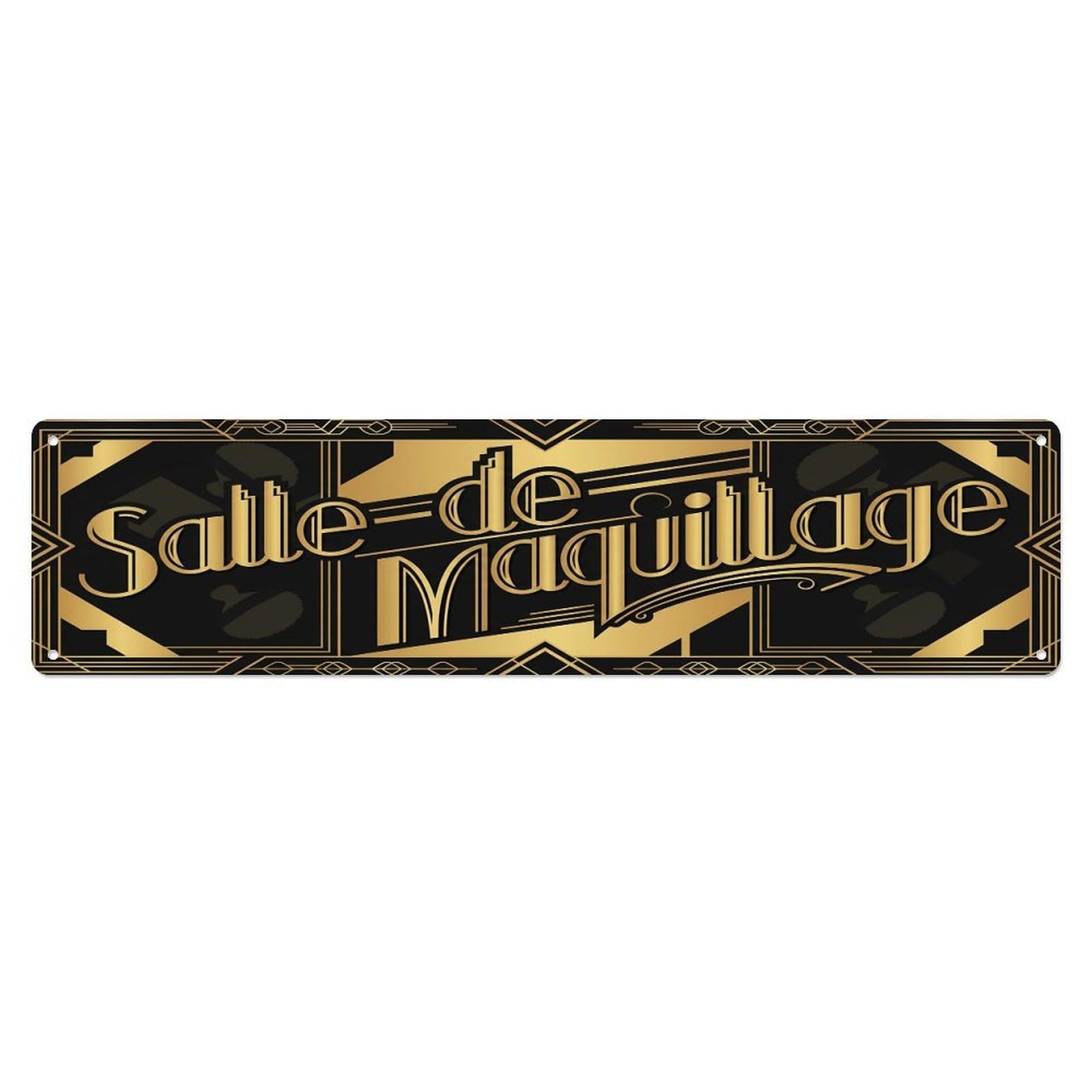 Vintage Salle De Maquillage Text Powder Metal Tin Sign