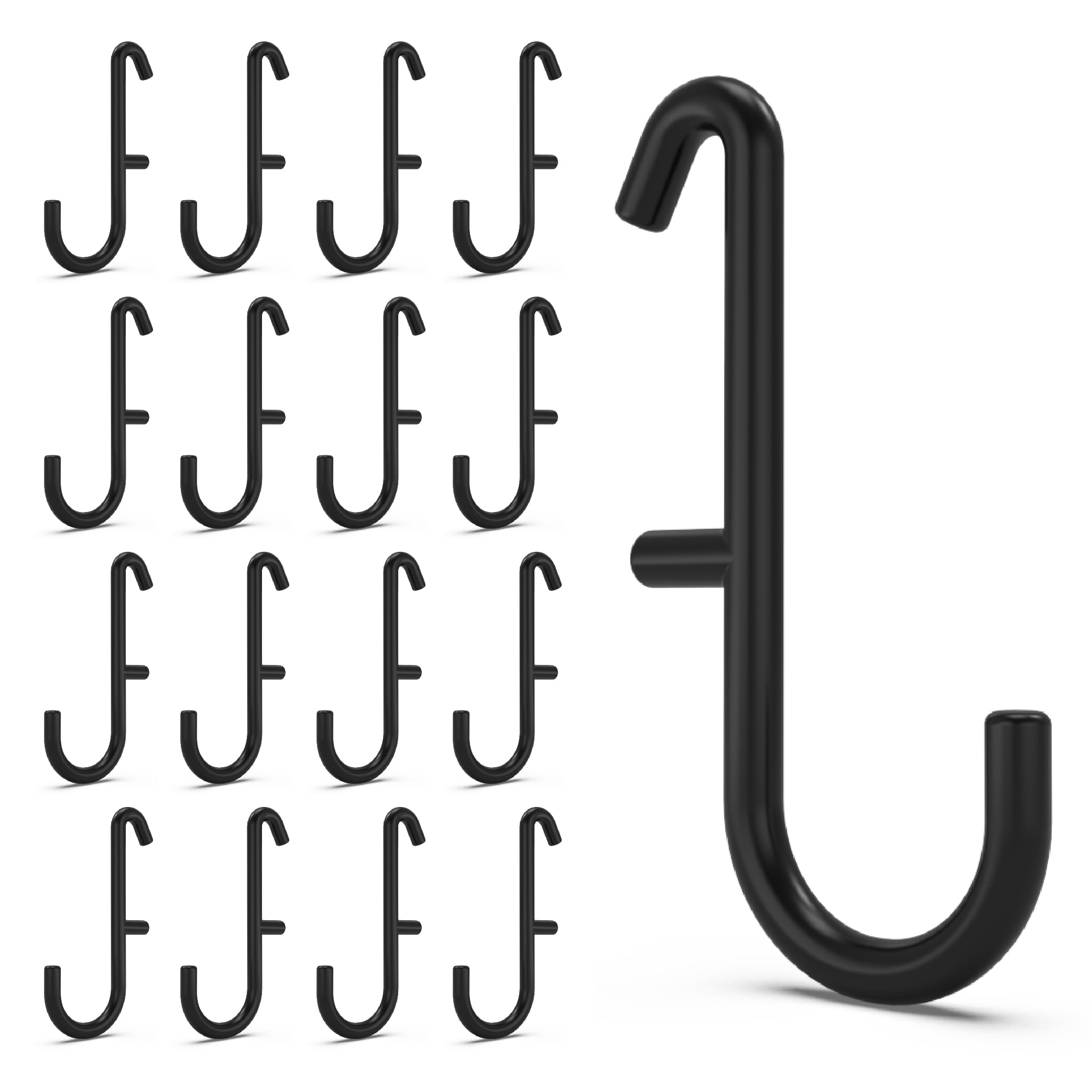 BFPeaky Black Pegboard S Hooks for IKEA SKADIS, 16 Pack