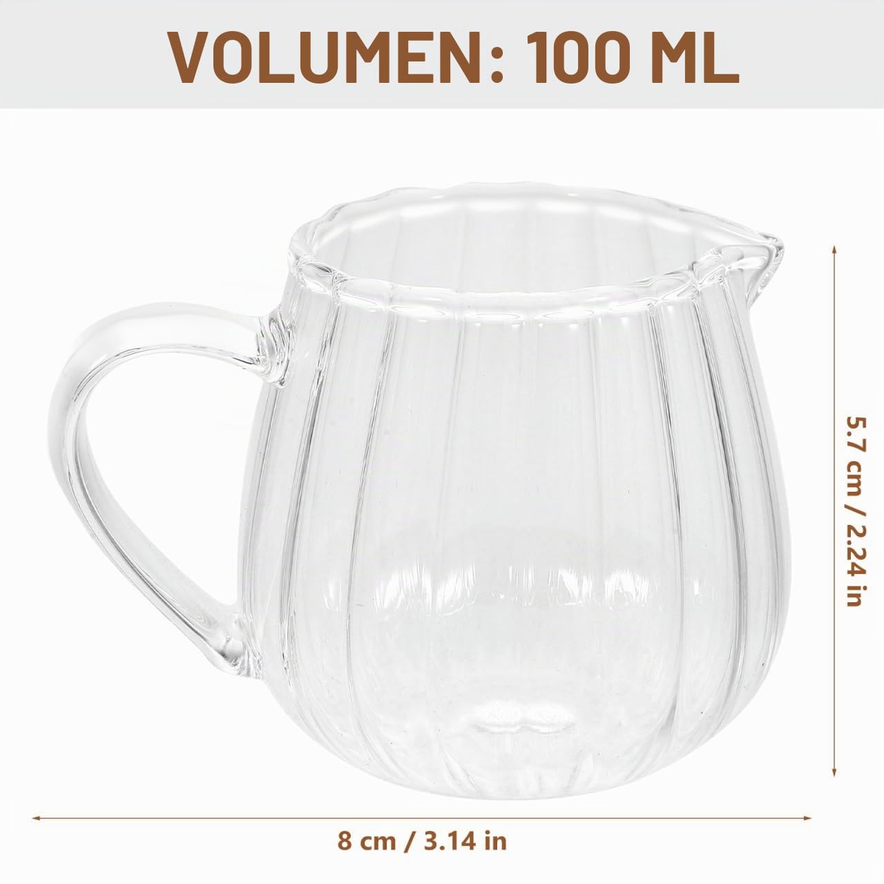 Amosfun MilchkäNnchen Glas 100Ml Mini Milchkanne Mit Ausguss Kreativer Milchkrug FüR Kaffee Bar Haushalt Zucker soßEn Und Sirup AusgießEr 2 StüCk