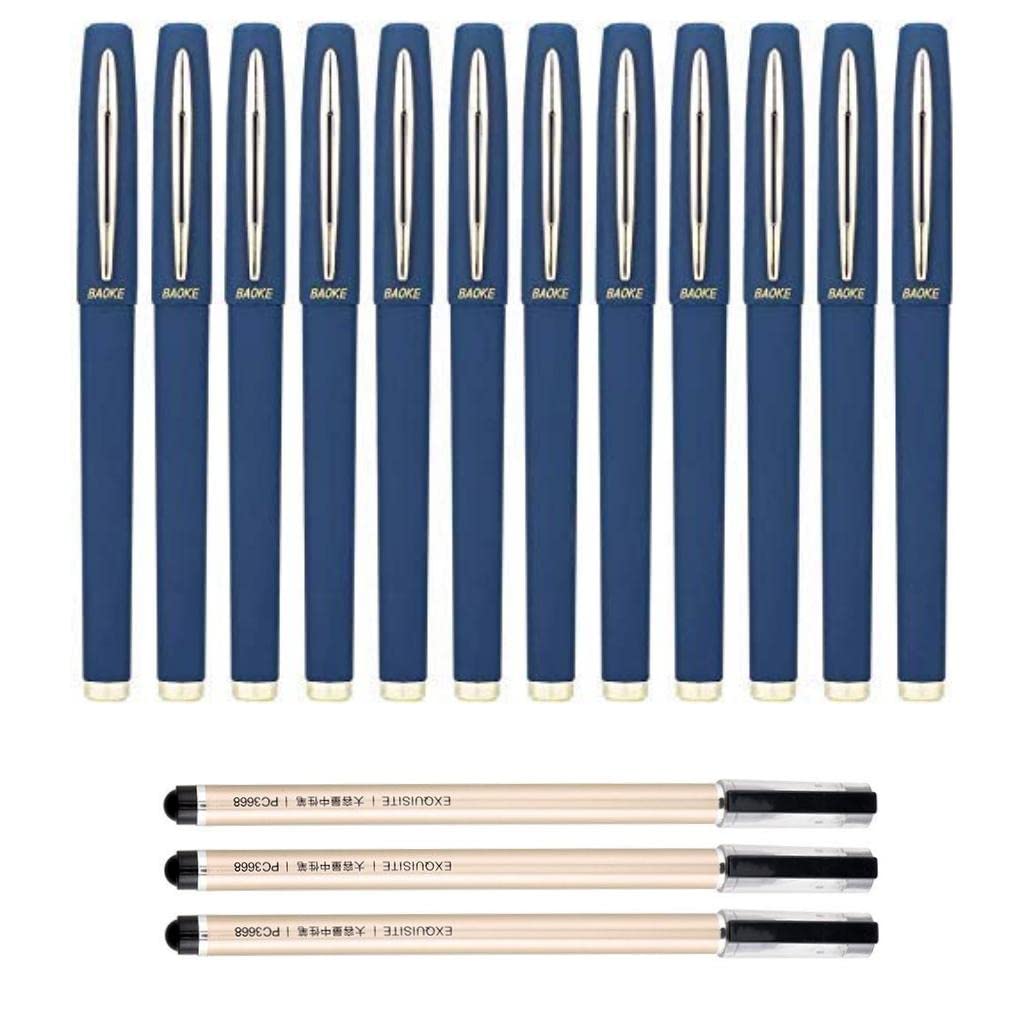 Baoke Gel Ink Roller Pen 1.0mm (BLUE) 12 count + FREE 3 Baoke Pens