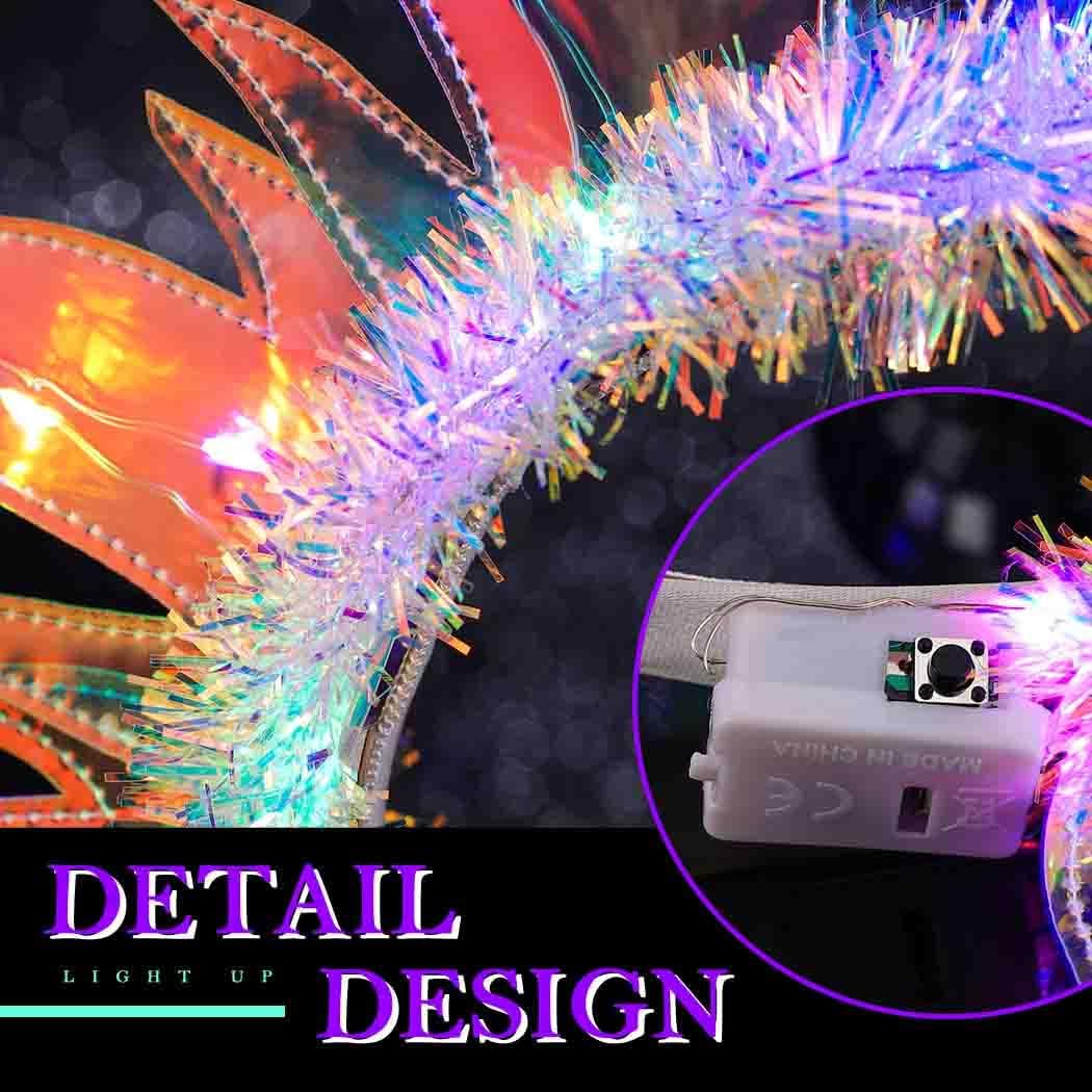 DRESBE Light Up Fire Headband LED Sun Goddess Halo Headbands Flame Party Rave Hair Accessories for Women - Image 5