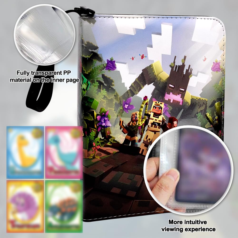 4 Pocket Card Binder Trading Card Album Minecraf Collection Card Holder Card Album Case Folder Waterproof Card Storage Bag for game Cards 50 Pages 400 Cards Capacity - Image 4