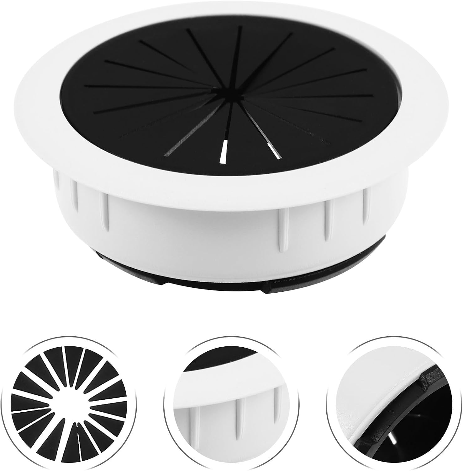 jojofuny 10pcs Plastic Desk Grommet round Cable Hole Cover for Wire Management with Easy Installation, Suitable for Office Desk and Computer Table, Sturdy Plastic Material with Elegant