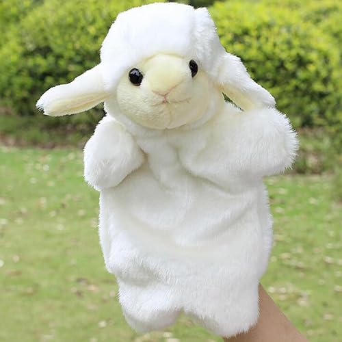 Miniatura 5 de RIY Marionetas de mano para niños, marionetas educativas de animales de granja (pato, vaca, oveja, cerdo, perro, conejo)