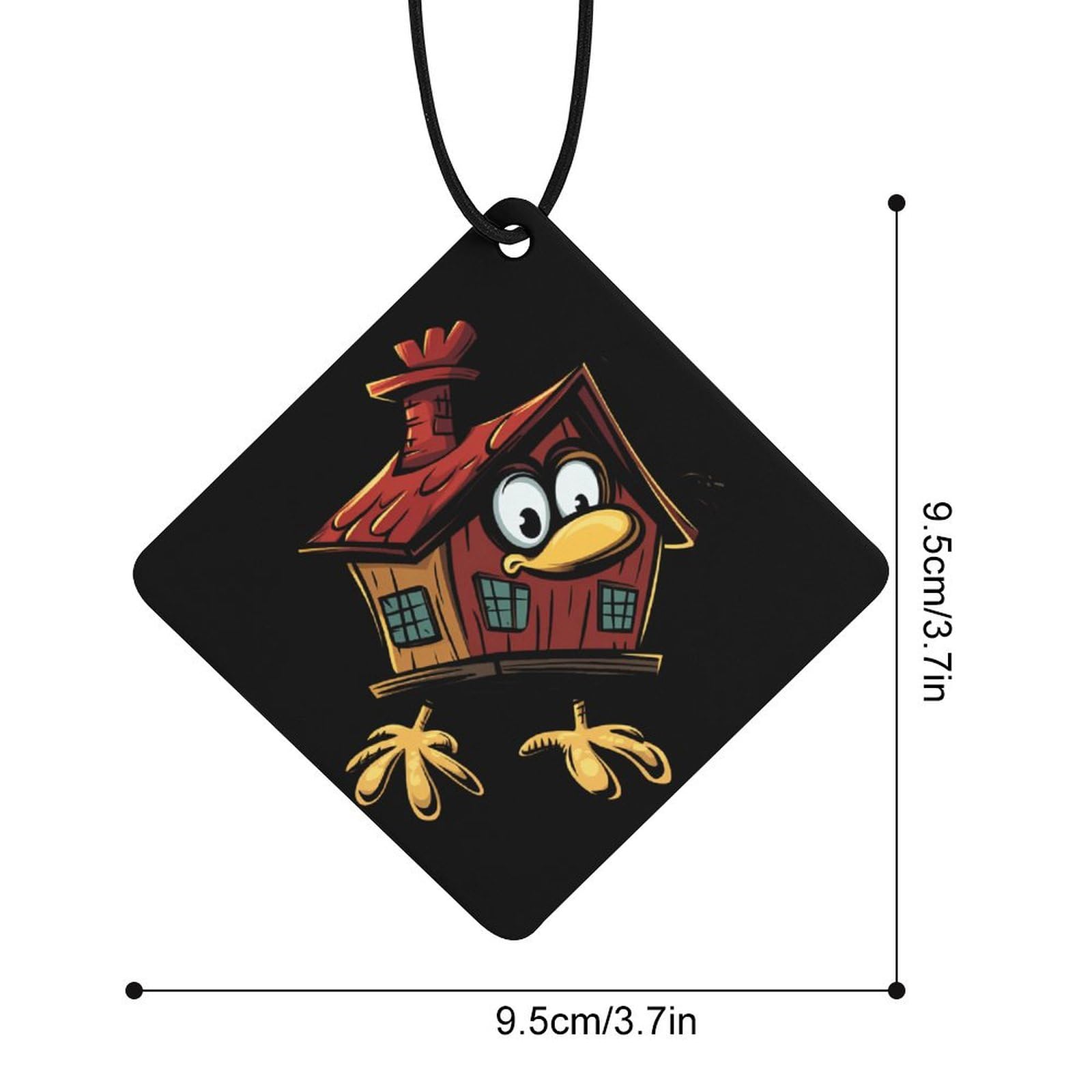 House on Chicken Legs Car Air Freshener Hanging Aromatherapy Tablets for Car Accessories Rhombus
