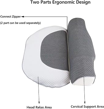 neck pillow, Side Sleeper Pillows for Adults, Neck for Pain Relief Sleeping, Massage Magnets Cervical Pillow for Ergonomic Detachable Cober with Zipper(Pink)