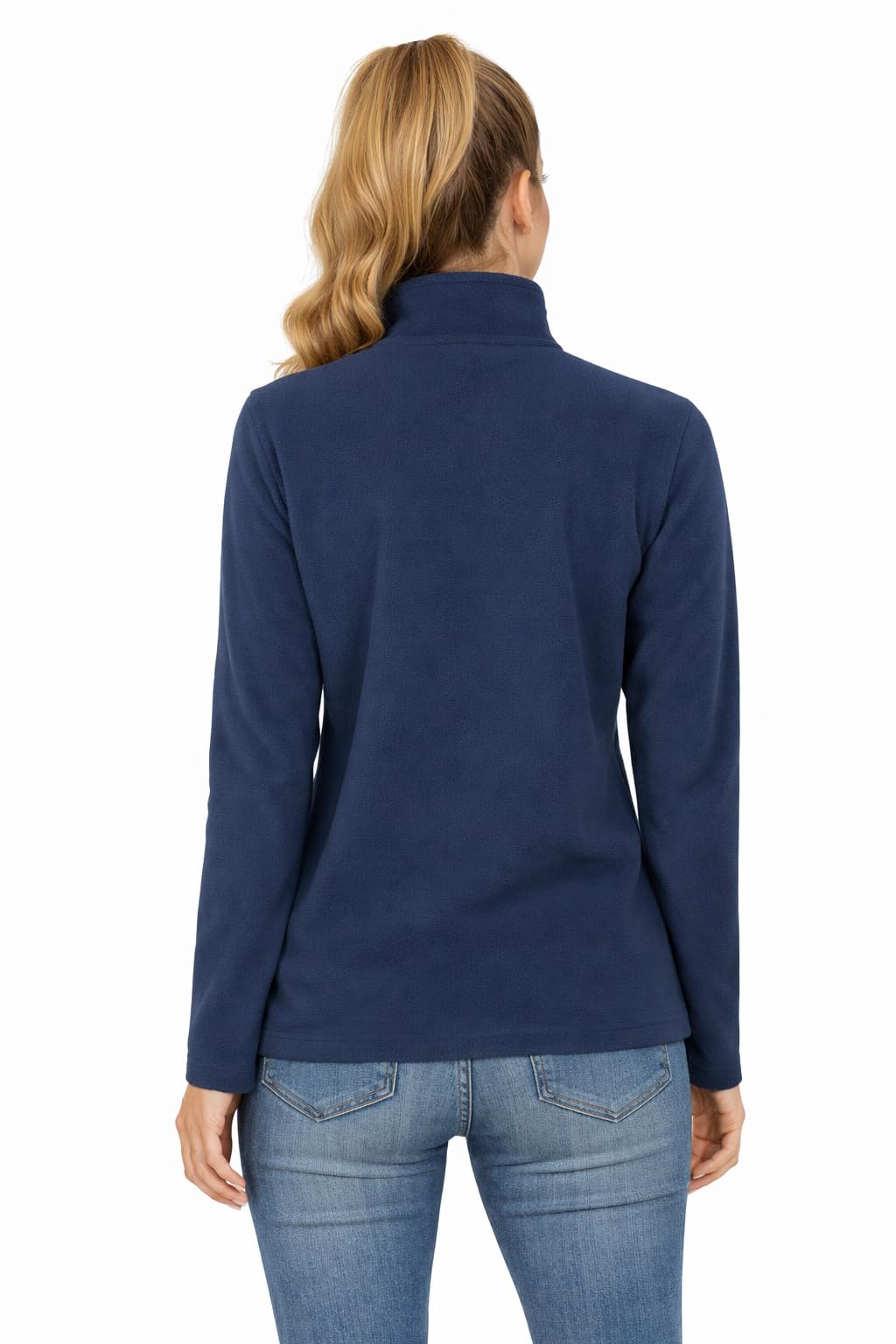 Blu Apparel Pull en polaire à fermeture éclair 1/4 pour femme - Pull chaud pour randonnée, plein air, camping