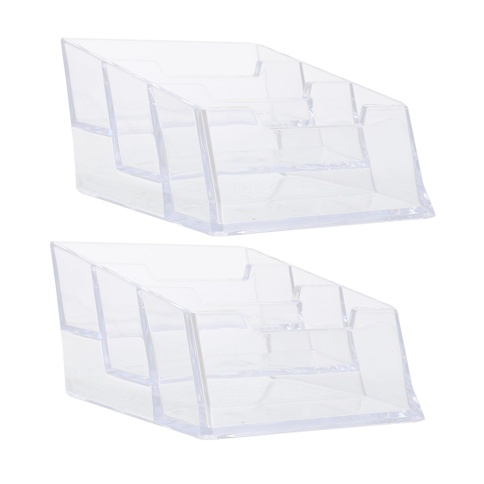 3 Series Soporte Para Tarjetas Plástico Transparente Organizador De Escritorio Para Oficina Almacenamiento De Tarjetas De Visita Para Recepciones Y Exposiciones 2 Piezas X 3