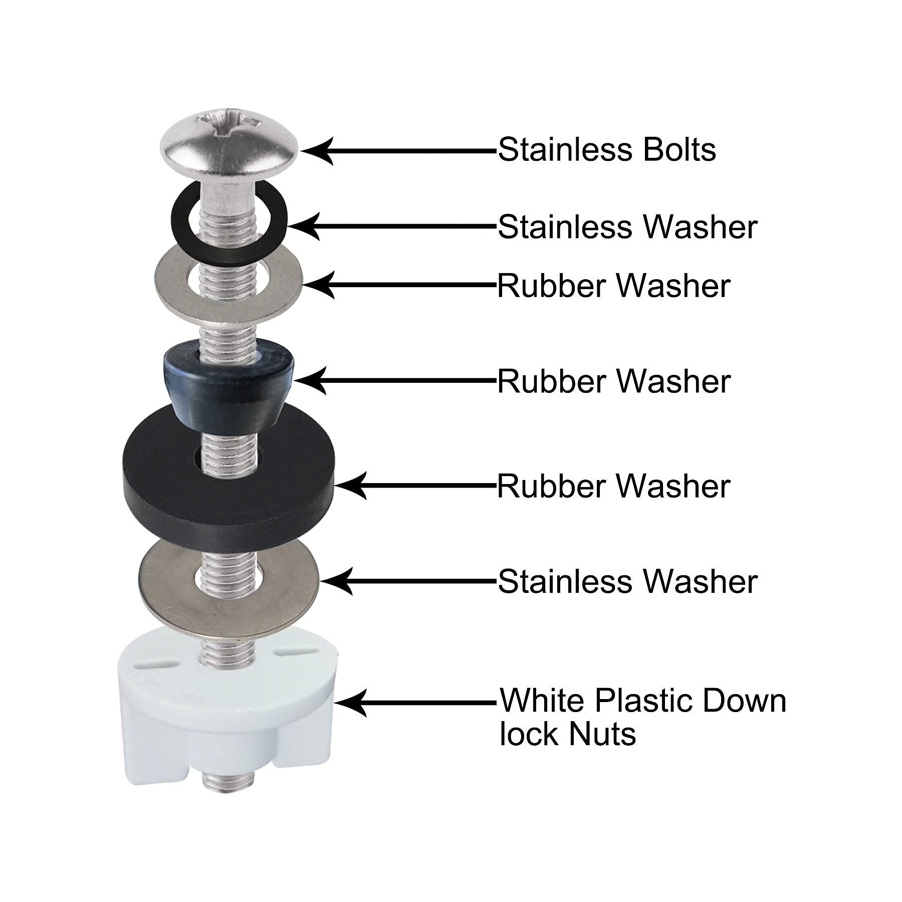 Buy Universal Toilet Seat Hinge Bolts, Toilet Tank to Bowl Bolts Kit