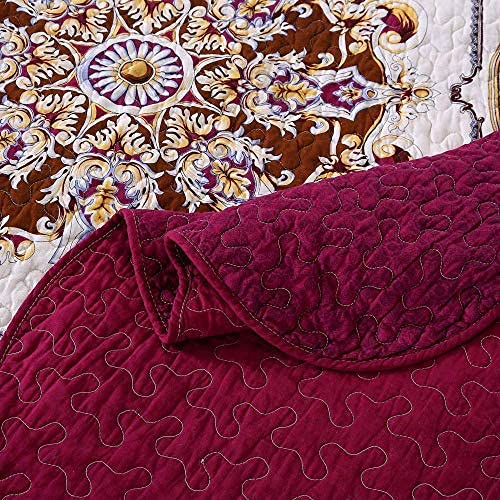 Couverture polyvalente matelassée brodée en coton lavé pour lit double cocooning - 5